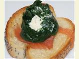 Cheese and Spinach Roulade Bruschetta