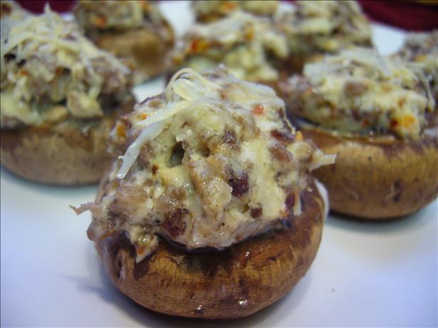 Spicy Sausage Stuffed Monterey Mushrooms. Photo by cookiedog