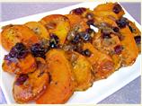 Candied Ginger Sweet Potatoes With Dried Cranberries