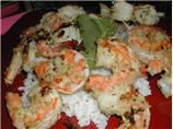Chilli King Prawns (Shrimp) Skewers With Pistachio Coriander Rub