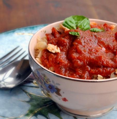 Tuna Tomato Pasta Sauce. Photo by Andi of Longmeadow Farm