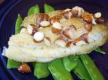Pan Seared Tilapia With Almond Browned Butter and Snow Peas