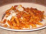 Baked Penne With Ground Beef and Tomato Sauce