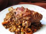 Slow-Cooked Lamb Shanks With Lentil Ragout. Photo by Annacia