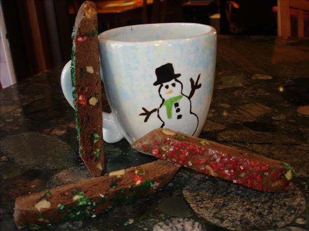 Christmas Low Fat White-Chocolate Walnut Brownie Biscotti. Photo by Keeferop