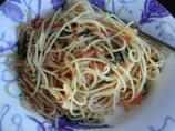 Linguine With Onion Confit, Goat Cheese, and Walnuts