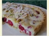 White Chocolate-Raspberry Tart, With Almonds and Pistachios
