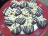 Chocolate Dipped Peanut Butter Sandwich Cookies. Recipe by Karamia