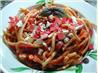 Bucatini Amatriciana With Ricotta Salata. Recipe by Kumquat the Cat's friend