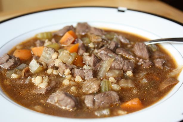 Heartwarming Beef-Barley Soup. Photo by IngridH