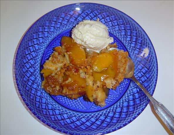 Crock Pot Peach Dump Dessert. Photo by The Left Handed Chef Crock Pot Peach Dump Dessert. Photo by The Left Handed Chef