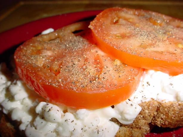 Cottage Cheese and Tomato on Toast. Photo by True Texas
