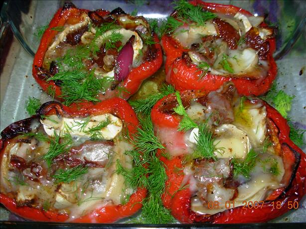 French Stuffed Red Bell Peppers With Fennel and Goat's Cheese. Photo by French Tart