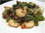 Shrimp Stir-Fry With Bok Choy, Mushrooms & Peppers