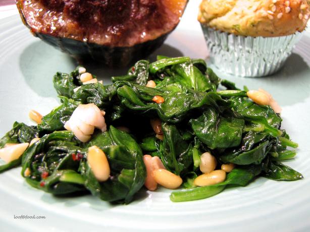 Spinach With Pine Nuts. Photo by loof