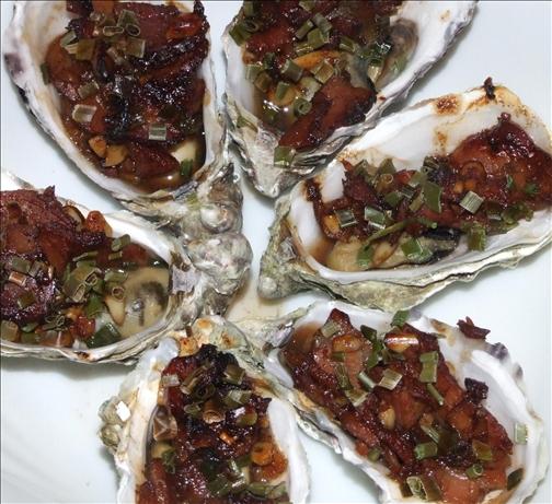 Oysters With Pine Nuts and Bacon. Photo by Peter J