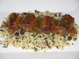 Apricot Veal Rolls on Mushroom Rice