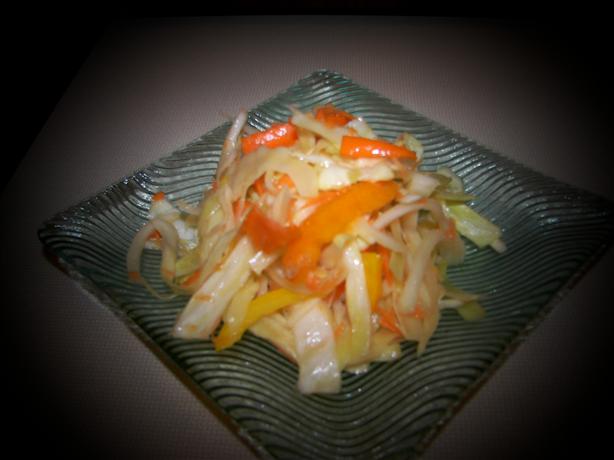 Southern Cabbage Salad With Sweet Onion and Peppers. Photo by Baby Kato