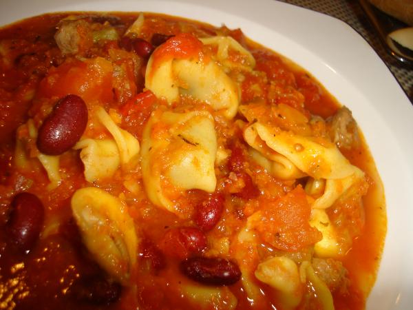 Kate's Spicy Sausage Tortellini Soup. Photo by Richard-NYC
