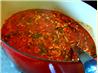 Low Calorie and Fat Tomato Meat Sauce With Mushrooms and Arugula