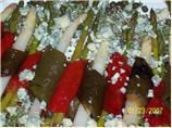 Roasted Pepper and Asparagus Marinated in Raspberry Vinaigrette