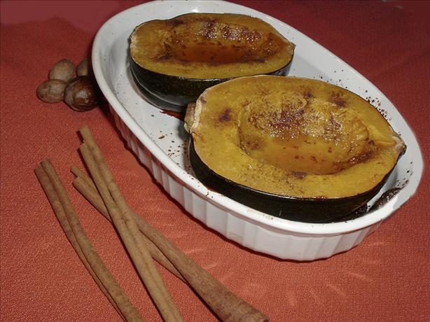Baked Acorn Squash With Spicy Maple Syrup. Photo by Bergy