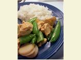 Turkey and Sugar Snap Peas in Orange Mustard Sauce