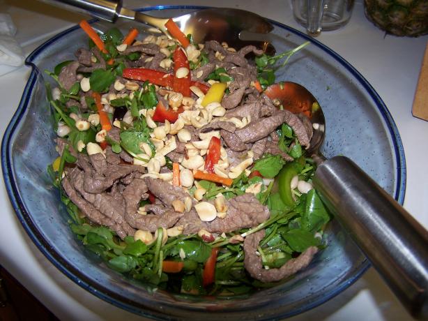 Stir-Fried Beef With Mango Salad. Photo by Chef Jean