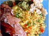 Denise's Saffron Vegetable Fried Rice. Photo by WizzyTheStick