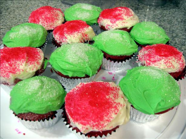 Festive Deep Red Velvet Christmas Cupcakes. Photo by Super San Mateo Chefs