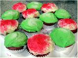 Festive Deep Red Velvet Christmas Cupcakes