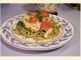 Super Vegetable Pesto Pasta With Pan Seared Oven Roasted Chicken