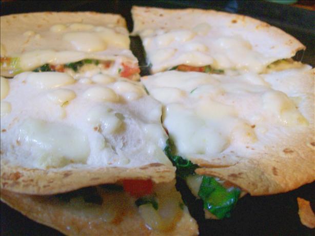 Spinach-Tomato Quesadillas With 3 Cheeses. Photo by Sharon123