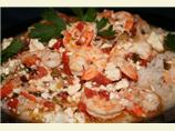 Prawns in Spicy Tomato Sauce With Feta Cheese