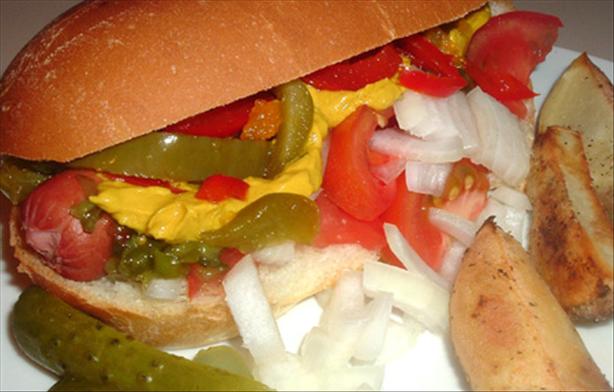 Chicago Style Hot Dogs and Fries. Photo by Bergy