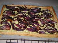 Red Onion, Goat Cheese and Basil Tart. Photo by Chrissyo