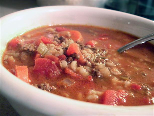 Beef and Barley Vegetable Soup. Photo by justcallmetoni