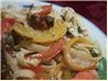 Fettuccine With Goat Cheese and Peppers. Recipe by lazyme