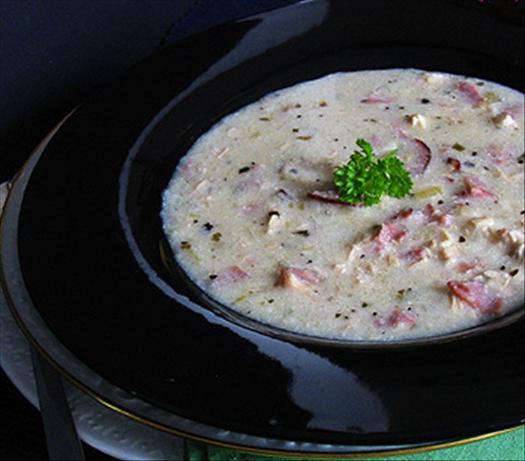 Chicken Cordon Bleu Soup. Photo by Caroline Cooks