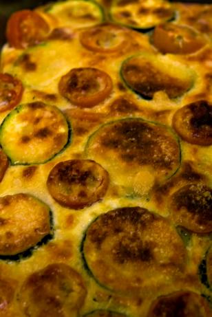 Mixed Courgette and Cherry Tomato Clafouti With Cheese. Photo by Two Expats in France