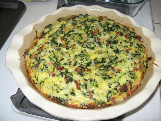 Crustless Bacon, Spinach & Swiss Quiche - Low Carb. Photo by Queen uh Cuisine