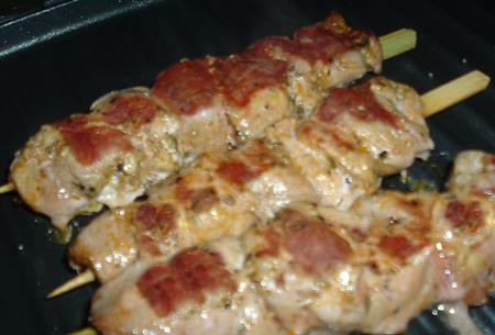 Garlicky Chicken or Pork Souvlaki. Photo by Bergy