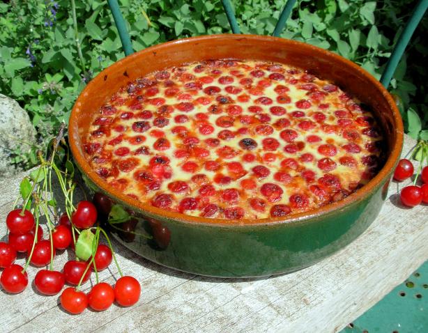 French Cherry Clafouti Pudding - French Cherry Custard Bake. Photo by French Tart