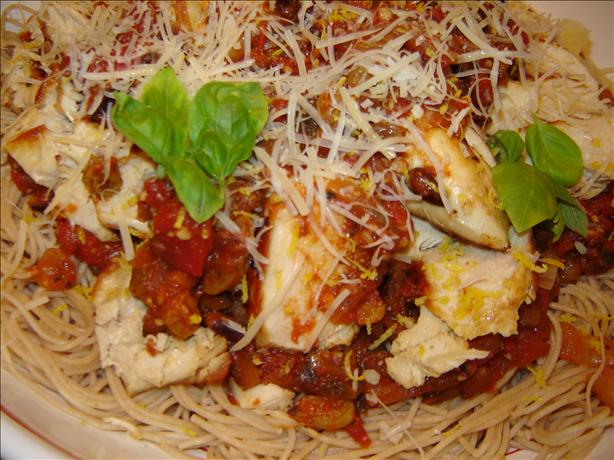 Sicilian Lemon Chicken With Raisin-Tomato Sauce. Photo by MA HIKER