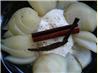 Honey-Poached Pears W/Brown Sugar Cream (#7). Recipe by twissis