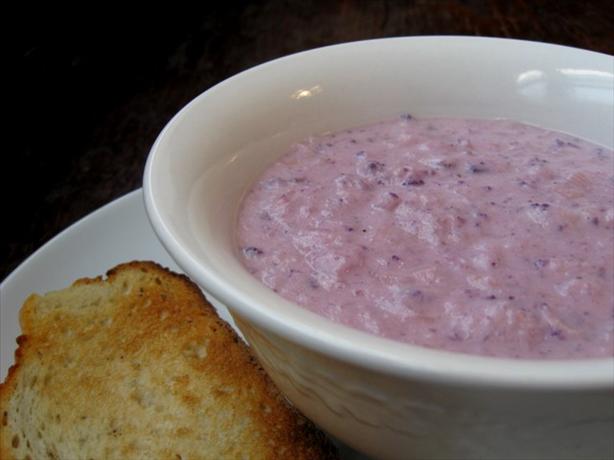 Purple Cauliflower Soup With Walnut Oil. Photo by ms_bold
