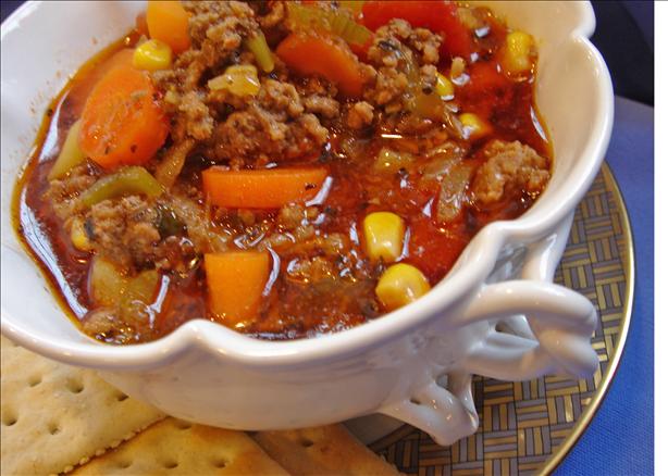 Hearty Hamburger Soup. Photo by Bev