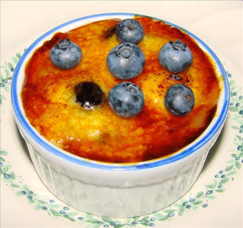Lemon Pudding Brulee With Blueberries. Photo by Boomette