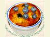 Lemon Pudding Brulee With Blueberries