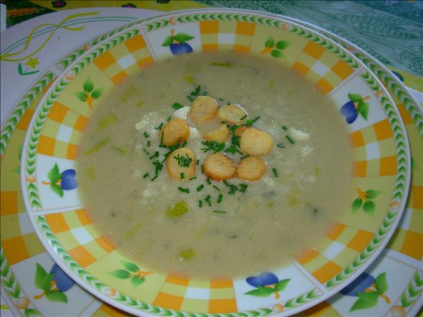 Stilton and Potato Soup With Cheese Croutons. Photo by French Tart